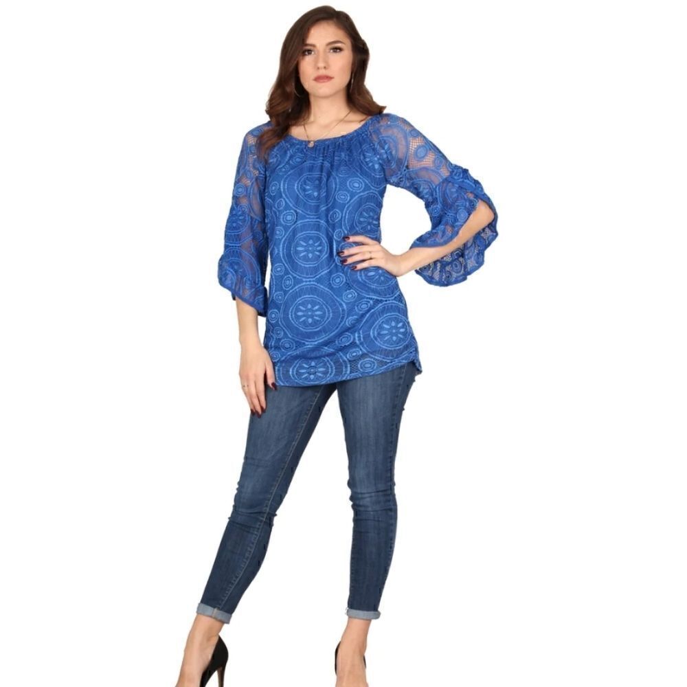 LILDY Full Lace On/Off-Shoulder Tunic Top